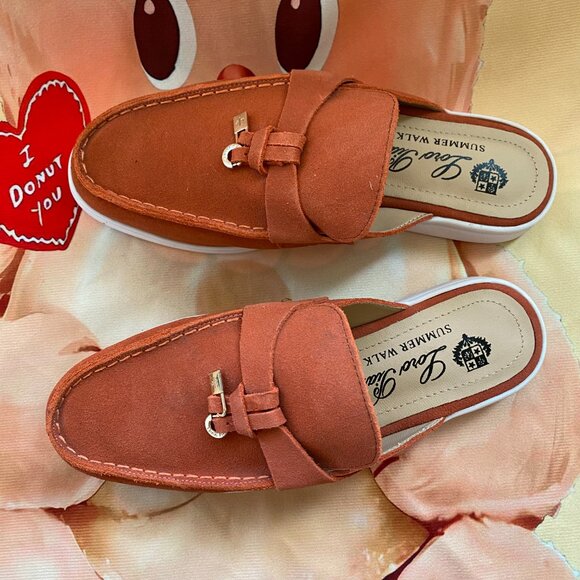 Loro Piana Summer orange Slippers for ladies - Picture 3 of 6